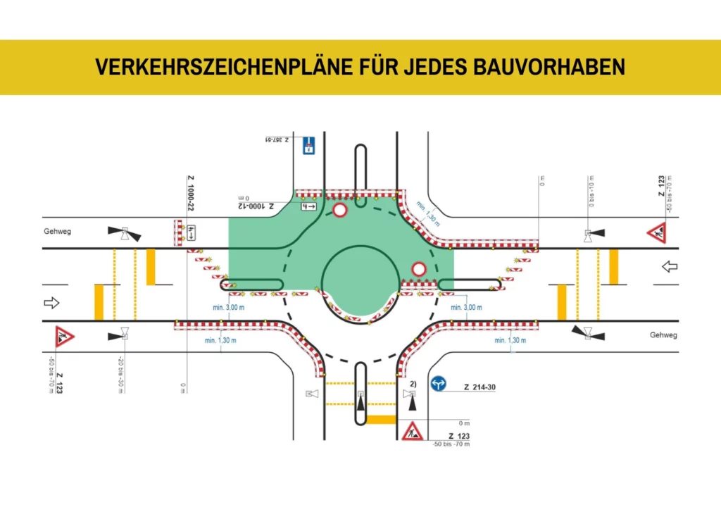 Professionelle Verkehrszeichenplanung Verkehrszeichenplanung für Bauvorhaben